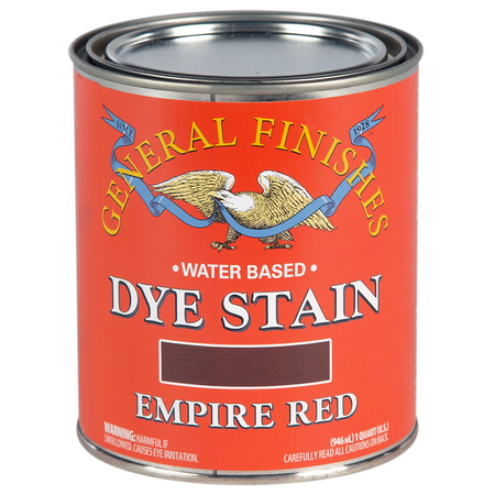 GENERAL FINISHES 1 Qt Empire Red Dye Stain Water-Based Wood Stain DQR